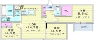 カサトレス元町の物件間取画像